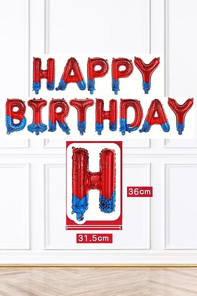 PEKSHOP Happy Birthday Balloon Set Spiderman Concept