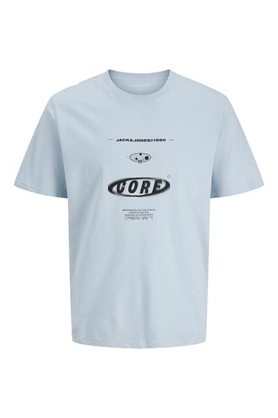 Jack & Jones Tricou cu imprimeu cu logo Crew Neck Albastru deschis