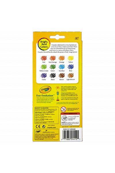 Crayola 12-Piece Erasable Colored Pencil Set Multicolor