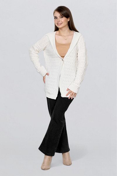 Fox Life Kids Women's Knitted Detailed Knitwear Long Cardigan Hijab Flt1011