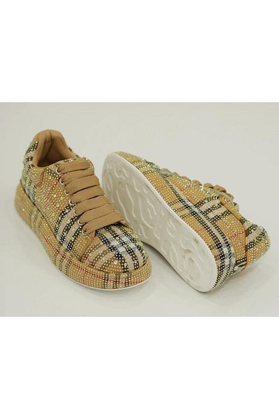 Guja 25Y451-3 36/41 Women's Plaid Patterned Stone Premium Sneaker Shoes