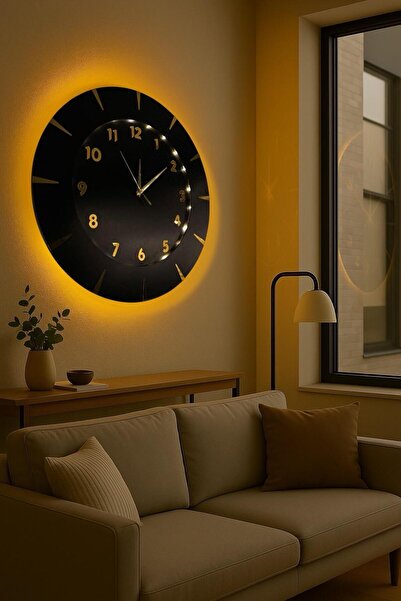 Nixar Desing ساعة حائط خشبية مزخرفة من LIGHTED MDL ديكور جداري فاخر آلية صامتة ساعة خشبية حديثة