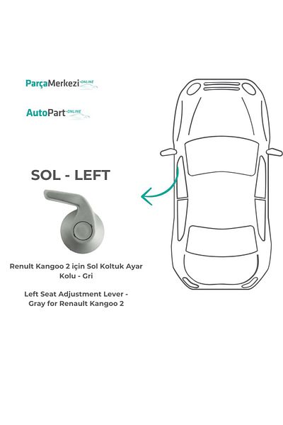ALPHA AUTO PART Left Seat Adjustment Handle for Renult Kangoo 2 - Gray