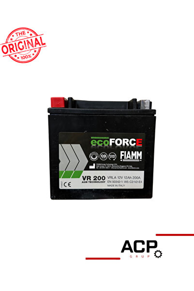 Fiamm 12V 12ah 200A VR200 ecoForce Akü Car Battery for Charging Control Vehic...