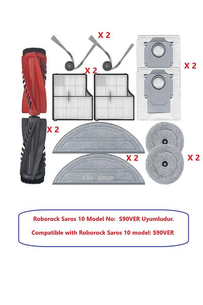LİN GRUP Roborock Saros 10 Model S90Ver Compatible Robot Vacuum Cleaner Spare Parts