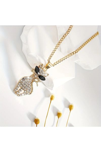 Ayzen Cute Cat Necklace with Stones