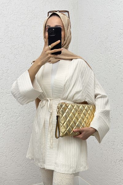 Salih Çelebi Kimono with Large Cuffs 2215 - Ecru