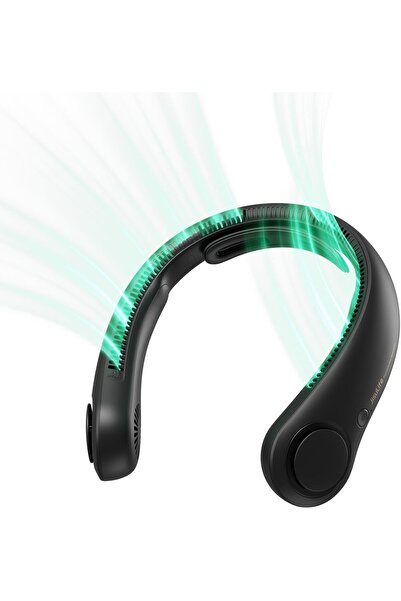 JISULIFE مروحة رقبة محمولة مُحسّنة، دعامة رقبة شخصية بدون استخدام اليدين، 5 سرعات قابلة للتعديل، 3900 متر