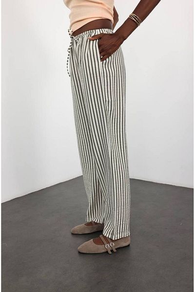 Somut istanbul Women's Slim Elastic Low Waist Palazzo Pants