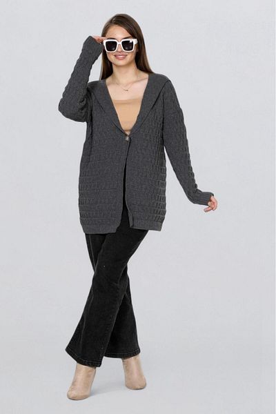 Fox Life Kids Women's Knitted Detailed Knitwear Long Cardigan Hijab Flt1011