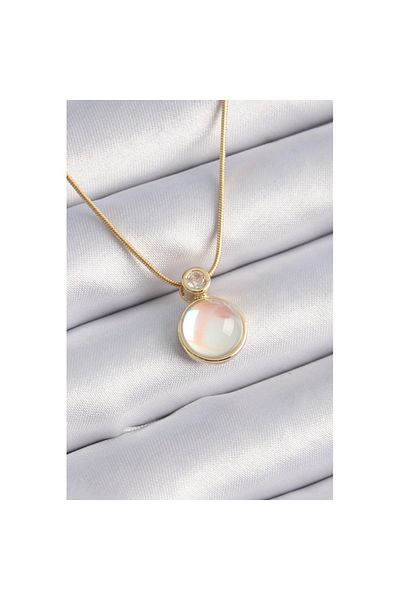 Skygo 316L Steel Gold Color White Pearlescent Vintage Women's Necklace - Tj-Bko9328