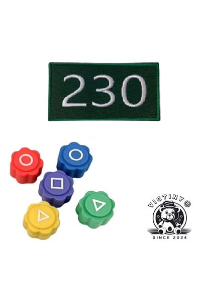 victiny Set 2 jocuri Gonggi si Emblema, patch-uri numar jucator 230 jocul calamarului