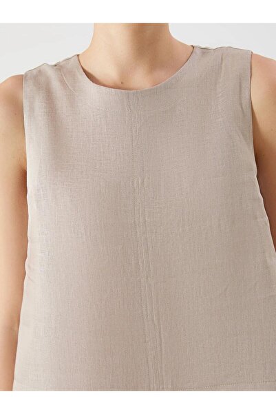 LC Waikiki LCW Vision Bisiklet Yaka %100 Keten Bluz (S5)