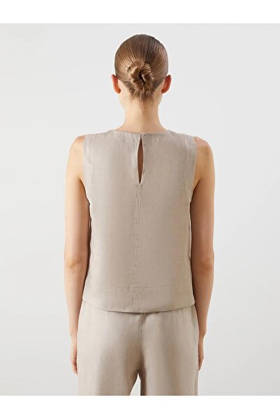 LC Waikiki LCW Vision Bisiklet Yaka %100 Keten Bluz (S5)