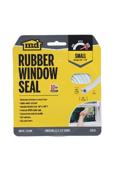 M&D Building Products Self-Adhesive Durable Cellular Rubber Window Seal White