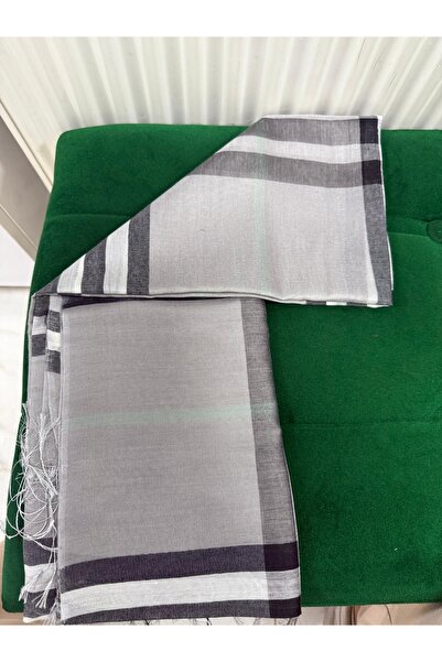 İPEKSCARF Ekose %20 ipek şal gri