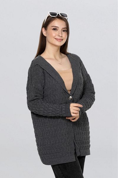 Fox Life Kids Women's Knitted Detailed Knitwear Long Cardigan Hijab Flt1011