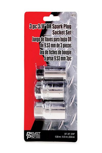 Performance Tool 3-Piece High-Quality Spark Plug Socket Set