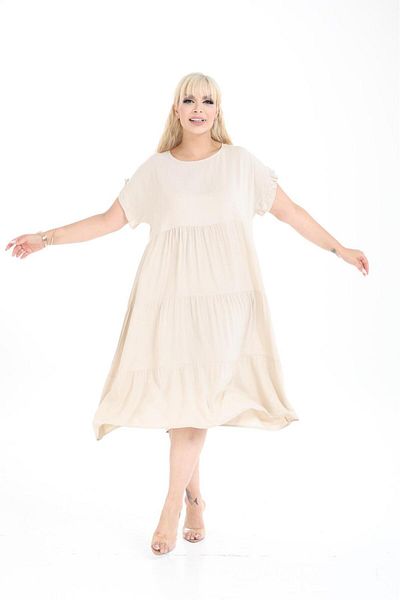 mervemoda Women's Large Size Sleeveless Summer Dress