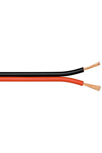 OEM 100 meter roll of speaker and loudspeaker cable, diameter 2 x 0.75 mm, red with black