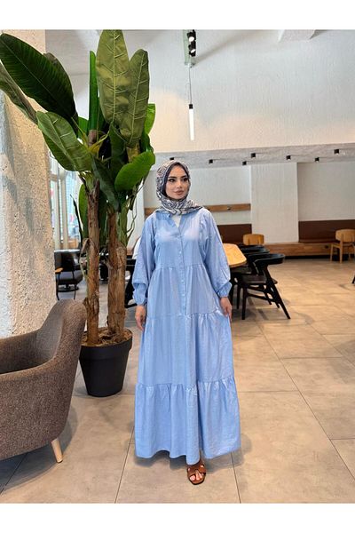 butik hira Φόρεμα με λεπτομέρεια από ύφασμα φράουλα με κουμπί