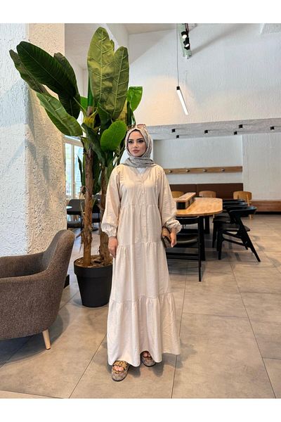 butik hira Φόρεμα με λεπτομέρεια από ύφασμα φράουλα με κουμπί