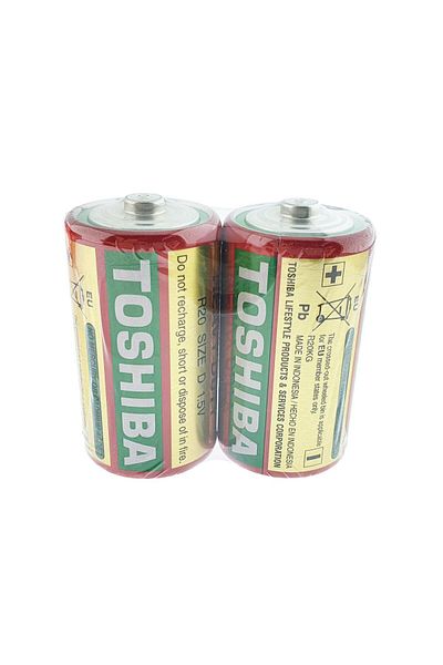 Toshiba Set de 2 baterii R20, Toshiba Heavy Duty D, 1.5V, învelite în folie