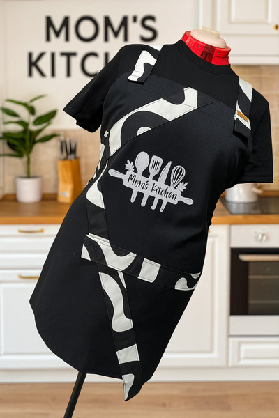 BYGGDESİGN BY GG DESİGN Logolu Battal boy Anne Mutfak Önlük (Mom's Kitchen)