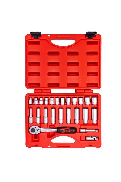 İzeltaş İzeltaş 14000005134 3/8" Six Corner Socket Wrench Set 24 Pieces