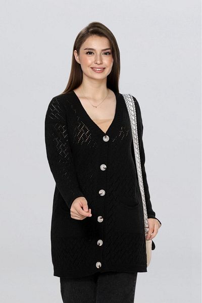 Fox Life Kids Women's Openwork Pocket Long Cardigan Flt1016
