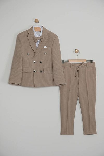 Zaziko Kids Boy's Striped Jacket Shirt Pants Bow Tie Suit Te.1001Y