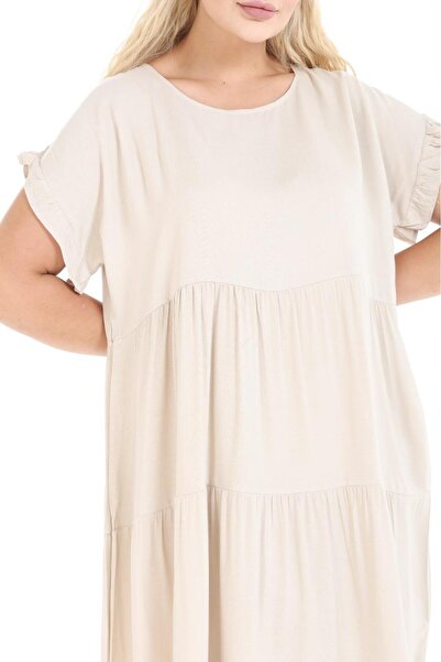 mervemoda Γυναικείο αμάνικο καλοκαιρινό φόρεμα μεγάλου μεγέθους