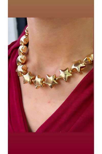 İNN JEWELLERY Steel Necklace Tarnish-Free Antiallergic Star Figured (2 Years Importer Warranty)