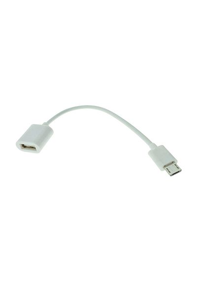 OEM OTG adapter cable USB 2.0 female to microUSB male, 12 cm, white