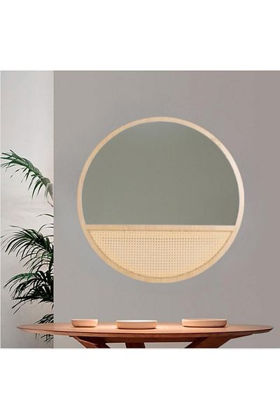DEC13 60 cm rattan round mirrors