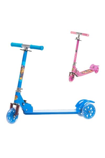 rut&cari Trotinetă cu trei roți LED pentru copii, 85x60cm, cu frână și suspensie