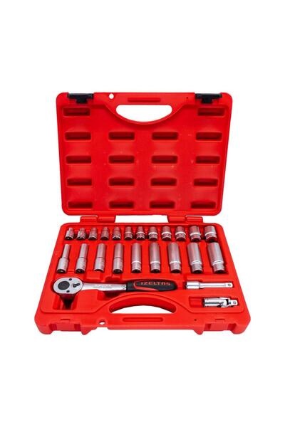 İzeltaş İzeltaş 14000005134 3/8" Six Corner Socket Wrench Set 24 Pieces