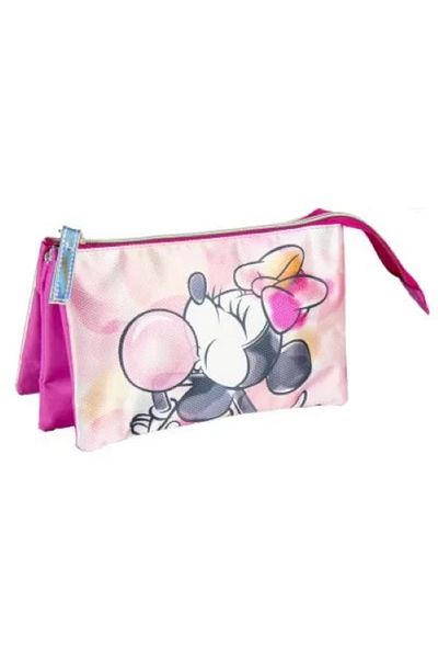 Disney Pencil Case with 3 Compartments – Minnie Mouse, Pink