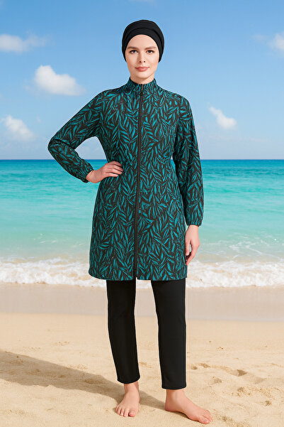 MyRia Fully Covered Hijab Swimsuit with Parachute Zipper