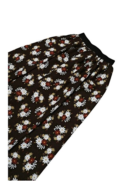BBS "Flower Patterned Long Unlined Girl's Skirt - Imported Viscose Fabric, Suitable for Prayer"