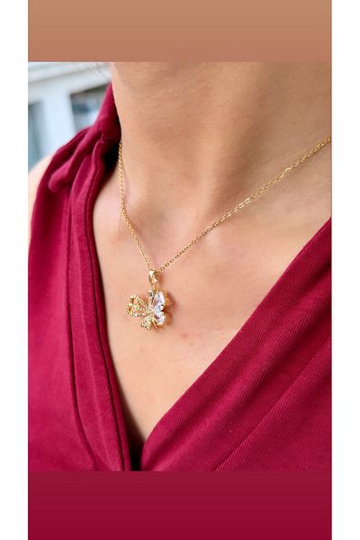 İNN JEWELLERY Steel Necklace Tarnish Resistant Antiallergic Butterfly Figure (2 Years Importer Warranty)