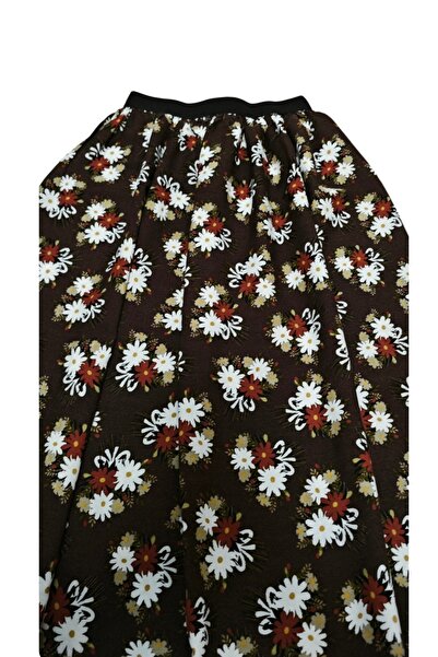 BBS "Flower Patterned Long Unlined Girl's Skirt - Imported Viscose Fabric, Suitable for Prayer"