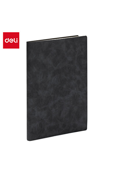 Deli EN114L-GR Leather Cover Notebook A5 96 Sheets – ideal for business & daily notes