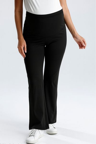 KATLİN MATERNİTY WEAR High Waist Maternity Leggings with Spanish Leg, Adjustable Waist Full Lycra Fabric