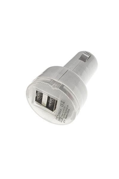 OEM Încărcător auto, 2xUSB 2.1A și 1A, adaptor USB 5V DC 2.1A, brichetă auto 12-24V DC, alb