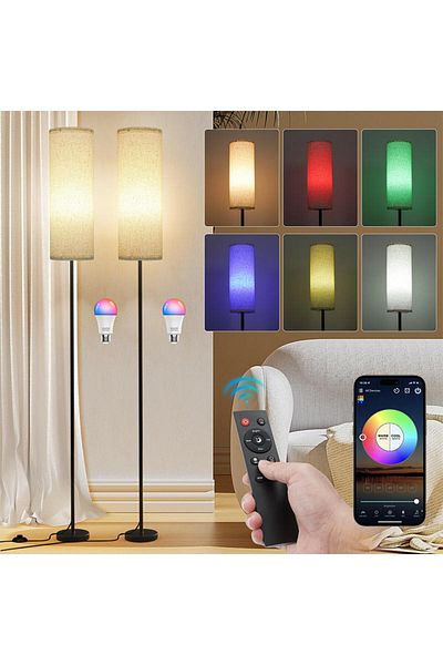 fulina Nordic Modern Floor Lamp, With Remote, Bluetooth, 3 Color Temperature, 9W LED Bulb, for Room