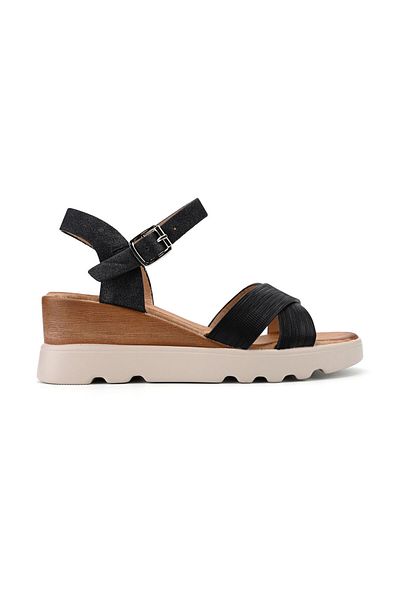 Tmall Sandale de Dama,Cu platforma,Din Piele Ecologica,SA94,Negru