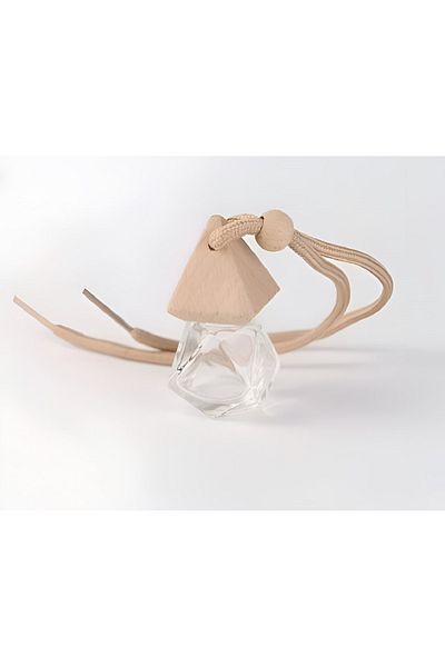 rexa Diamond-Shaped Glass Perfume Bottle Creative Refillable Empty Bottle for Travel or Car Use