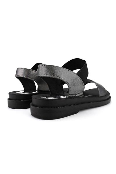 Tmall Women's Sandals, Low Sole, Made of Eco-Leather, SA90, Gun