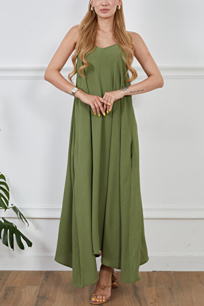 DPARİS Ayrobin Fabric Adjustable Strap Dress